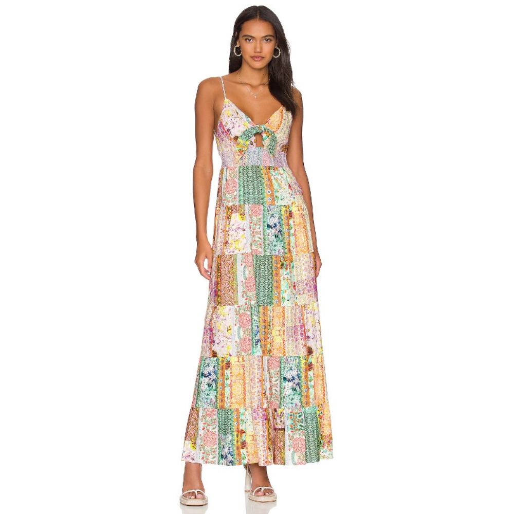 Alice + Olivia Colorful Patchwork Maxi Dress